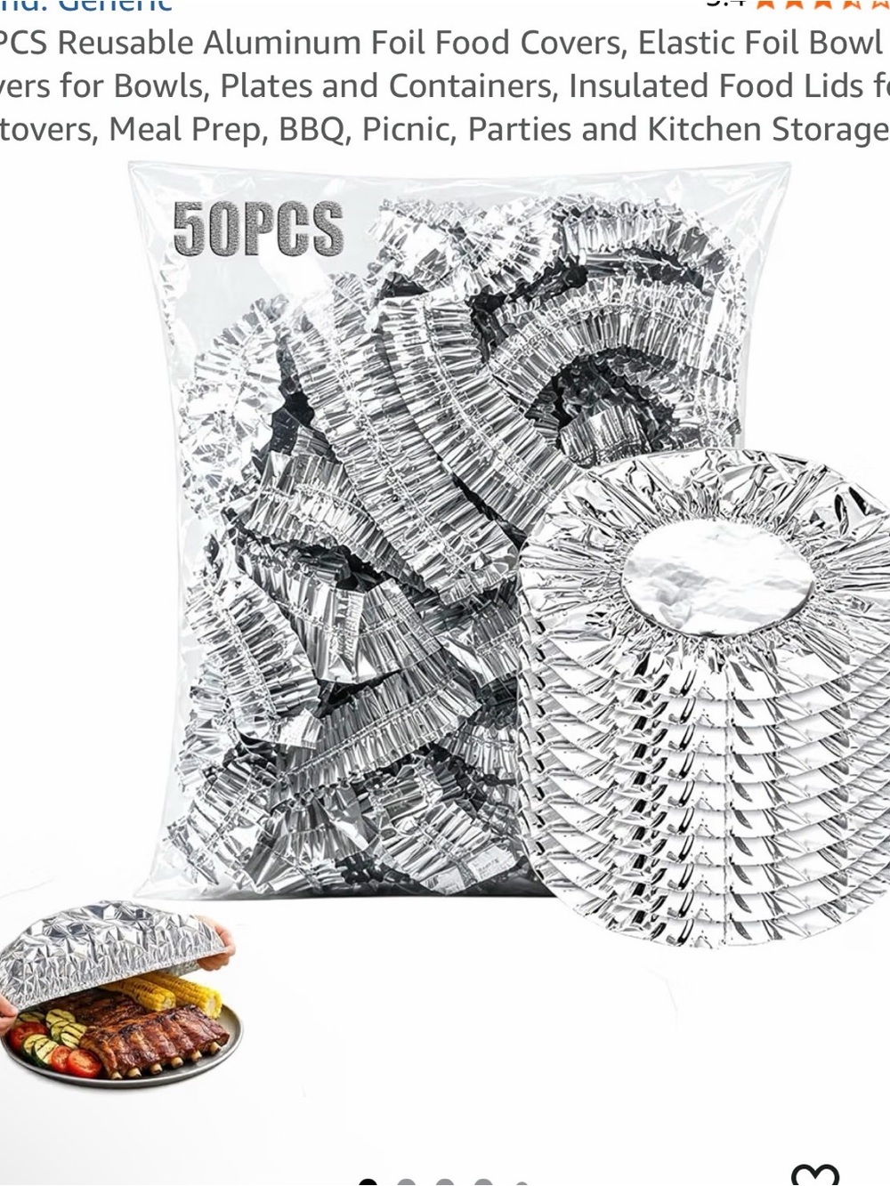 Disposable Aluminum Food Covers - Silver (50 PCS)